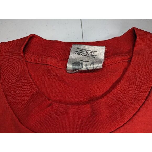 Vintage 1990 London Paris Rome Roswell T Shirt‎ Red Oneita Size L 42-44 GA USA - Picture 7 of 13
